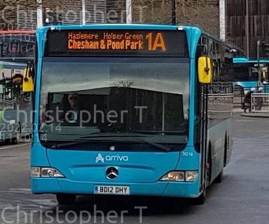Image of Arriva Beds and Bucks vehicle 3016. Taken by Christopher T at 11.10.14 on 2022.02.14